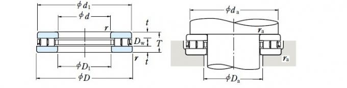 Cromo do rolamento de rolo do plano axial e radial da carga/de aço inoxidável cilíndricos 0