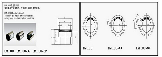 Bucha de bola linear do × 29mm do × 19mm dos rolamentos 10mm de LM10 UU 1
