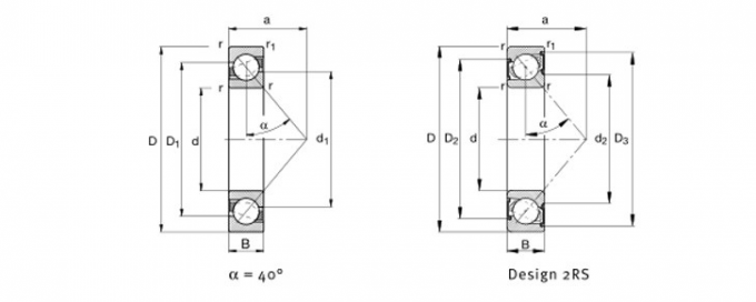 Única identificação angular 30mm OD 62mm do rolamento de esferas do contato da fileira 7206 BECBM P4 DF 3