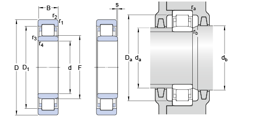 Rolamento de rolo cilíndrico da única fileira do ECP do NU 2216 para a gaiola do nylon do compressor da máquina/ar do parafuso 0