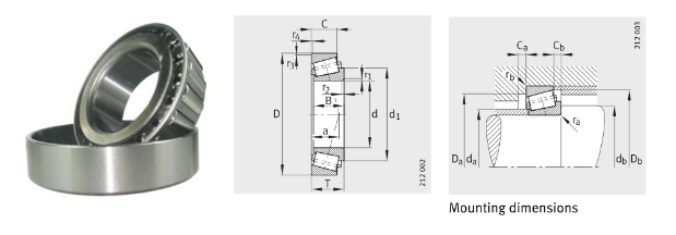 32244- Um rolamento isolado afilado dos rolamentos de rolo da única fileira eletricamente - para a maquinaria de construção 0