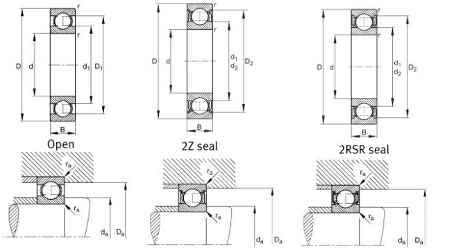 Dilua - o rolamento profundo de harmonização mecânico murado do sulco 16012 para a maquinaria de construção 1