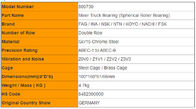 Tabela de preços do catálogo dos rolamentos do misturador do FAG 800730 100*160*61/66mm