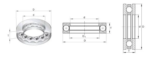 Uma maneira 51256MP empurrou o rolamento da pressão do rolamento de esferas para a válvula/redutor/centrifugador do gancho do guindaste 0