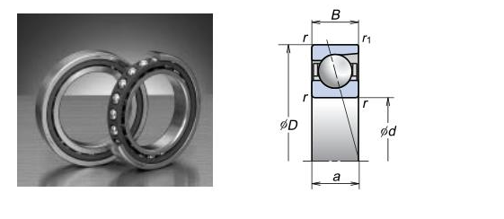 Rolamentos de esferas angulares do contato do tamanho pequeno dobro da fileira 706ATYNDFLP5 de alta velocidade 0
