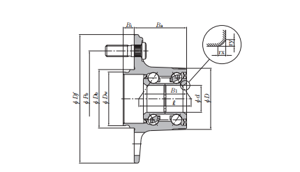 Rolamento real de alta velocidade da unidade do cubo de roda HUB184/HUB080-31 para a roda conduzida 0