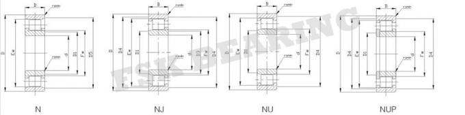 ECP de nylon do NU 310 da gaiola, rolamento de rolo cilíndrico do ECP do NU 311 para o compressor de ar 3
