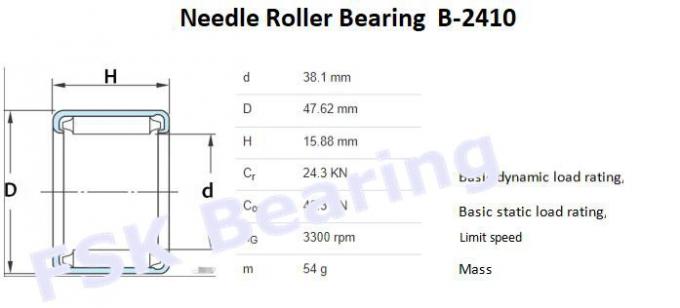 Tamanho avançado maquinaria de matéria têxtil do rolamento de rolo B da agulha do complemento completo 2410 0