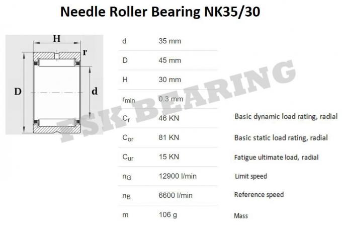 Rolamentos de rolo da agulha de NK 35/30 TAF 354530 sem Innner Ring Small Clearance 1