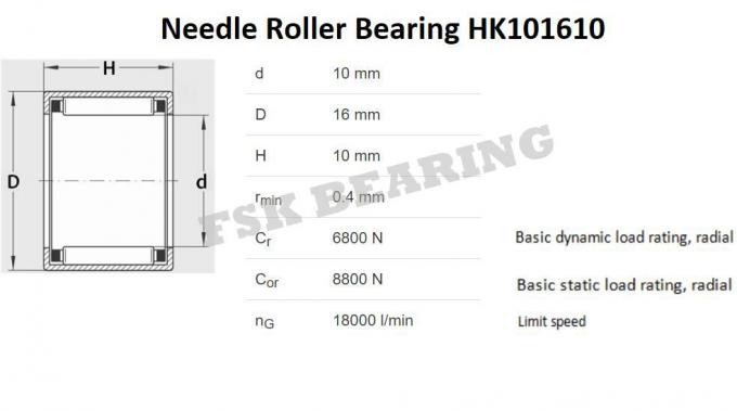 HK101610 de alta velocidade, gaiola diminuta do metal do rolamento de rolo da agulha HK10×16×10 0